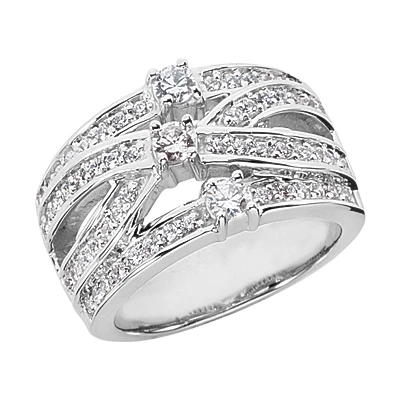 Platinum Round Diamond Ladies Ring 0.88ct 1 Platinum Round Diamond Ladies Ring 0.88ct