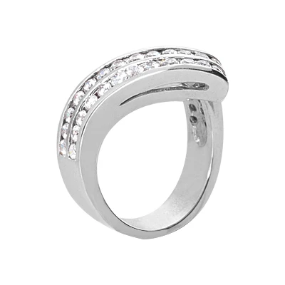 Platinum Round Diamond Ladies Ring 1.05ct 13mm 2 Platinum Round Diamond Ladies Ring 1.05ct 13mm - Image 2
