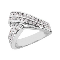 Platinum Round Diamond Ladies Ring 1.05ct 13mm