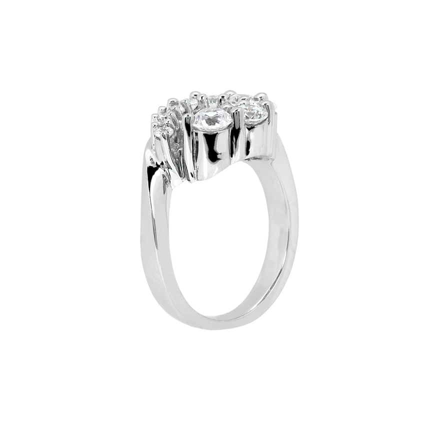 Platinum Round Diamond Ladies Ring 1.05ct 12.5mm 2 Platinum Round Diamond Ladies Ring 1.05ct 12.5mm - Image 2