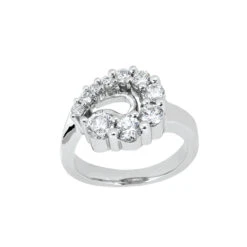 Platinum Round Diamond Ladies Ring 1.05ct 12.5mm