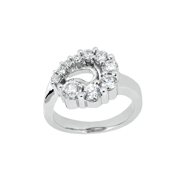 Platinum Round Diamond Ladies Ring 1.05ct 12.5mm 1 Platinum Round Diamond Ladies Ring 1.05ct 12.5mm