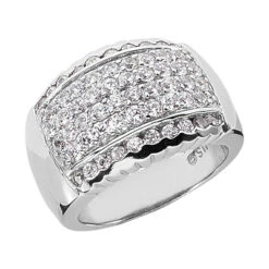 Platinum Round Diamond Ladies Ring 1.16ct 14.4mm