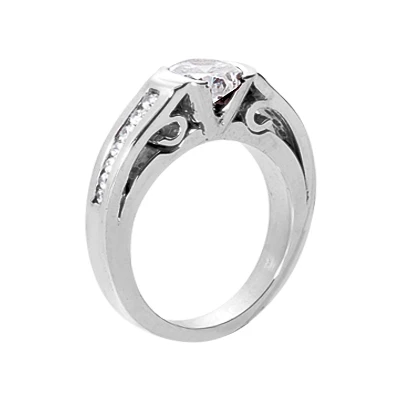 Platinum Round Diamond Ladies Ring 1.22ct 4.5mm 2 Platinum Round Diamond Ladies Ring 1.22ct 4.5mm - Image 2