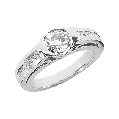 Platinum Round Diamond Ladies Ring 1.22ct 4.5mm 1 Platinum Round Diamond Ladies Ring 1.22ct 4.5mm