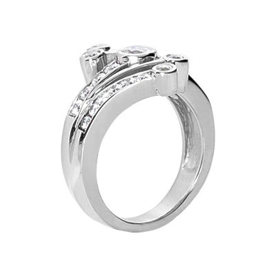 Platinum Round Diamond Right Hand Ladies Ring 0.75ct 2 Platinum Round Diamond Right Hand Ladies Ring 0.75ct - Image 2
