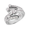 Platinum Round Diamond Right Hand Women's Ring 0.95ct