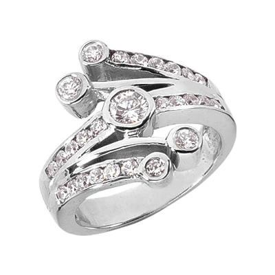 Platinum Round Diamond Right Hand Women's Ring 0.95ct 1 Platinum Round Diamond Right Hand Women's Ring 0.95ct