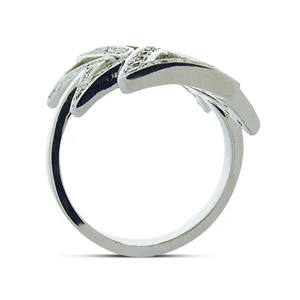 Platinum Round Diamond Right Hand Women's Ring 1.03ct 2 Platinum Round Diamond Right Hand Women's Ring 1.03ct - Image 2