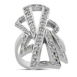 Platinum Round Diamond Right Hand Women's Ring 1.03ct