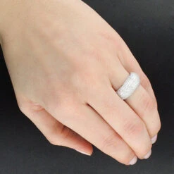 Puffed 14K White Gold Diamond Ring 0.78ct For Women 5 Puffed 14K White Gold Diamond Ring 0.78ct For Women -Urban Jewels Shop puffed diamond ring 078ct 14k gold womens jewelry 3