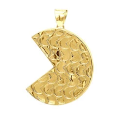 14K Yellow Gold Pacman 2 Carat White & Black Diamond Pendant For Men 12 14K Yellow Gold Pacman 2 Carat White & Black Diamond Pendant For Men -Urban Jewels Shop real 14k gold custom made pacman 2 carat white black diamond pendant for men 000935 backye