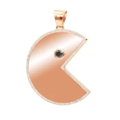 14K Yellow Gold Pacman 2 Carat White & Black Diamond Pendant For Men 10 14K Yellow Gold Pacman 2 Carat White & Black Diamond Pendant For Men -Urban Jewels Shop real 14k gold custom made pacman 2 carat white black diamond pendant for men 000935 ro