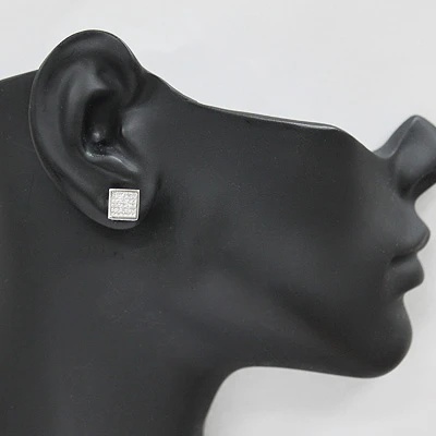 Real Diamond Earring For Men 0.17ct 14K White Gold 3 Real Diamond Earring For Men 0.17ct 14K White Gold - Image 3