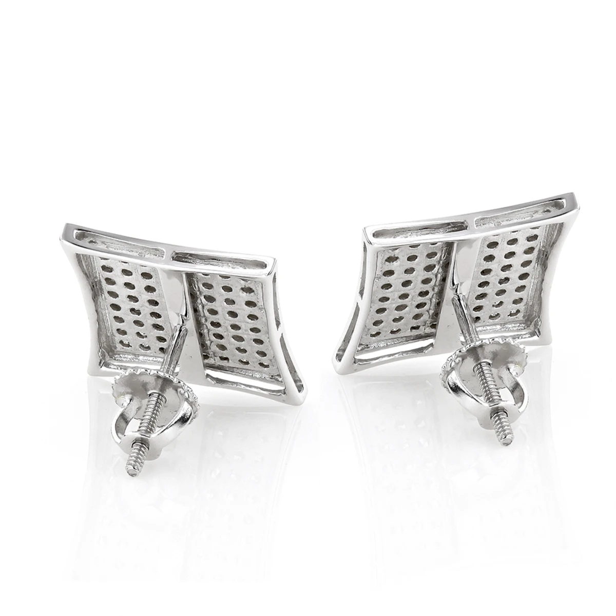 Real Diamond Earrings 10K White Gold Round Diamond Earrings 0.52ct 4 Real Diamond Earrings 10K White Gold Round Diamond Earrings 0.52ct - Image 4