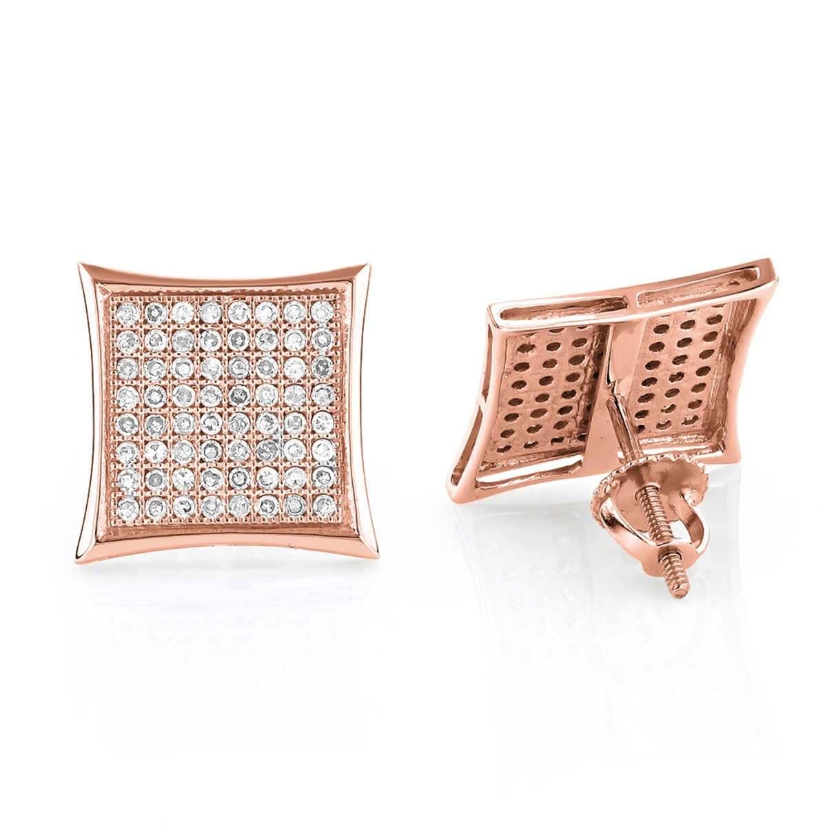 Real Diamond Earrings 10K White Gold Round Diamond Earrings 0.52ct 3 Real Diamond Earrings 10K White Gold Round Diamond Earrings 0.52ct - Image 3