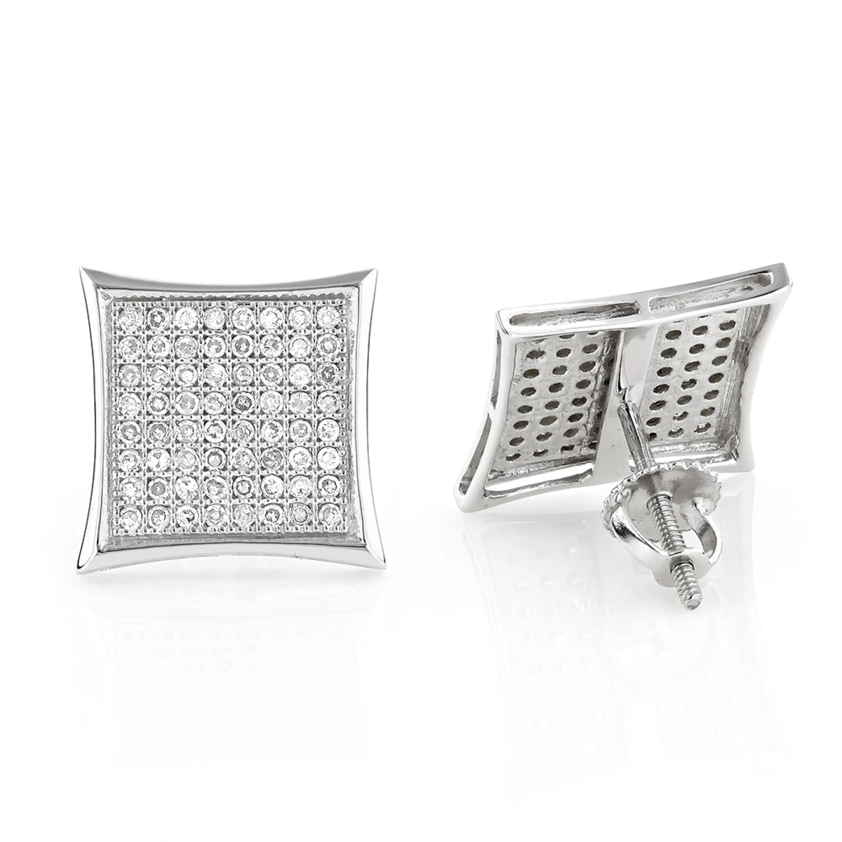 Real Diamond Earrings 10K White Gold Round Diamond Earrings 0.52ct 1 Real Diamond Earrings 10K White Gold Round Diamond Earrings 0.52ct