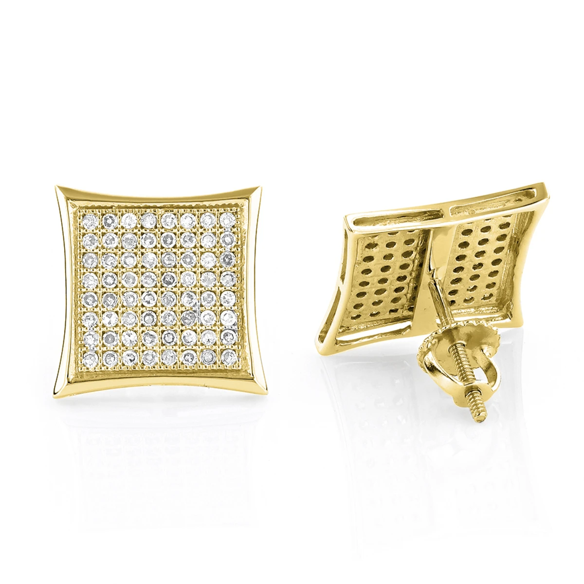 Real Diamond Earrings 10K White Gold Round Diamond Earrings 0.52ct 2 Real Diamond Earrings 10K White Gold Round Diamond Earrings 0.52ct - Image 2