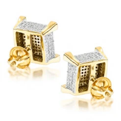 14K Yellow Gold Diamond Stud Earrings 0.85ct -Urban Jewels Shop real diamond earrings 14k diamond stud earrings 115 p 6905 backye