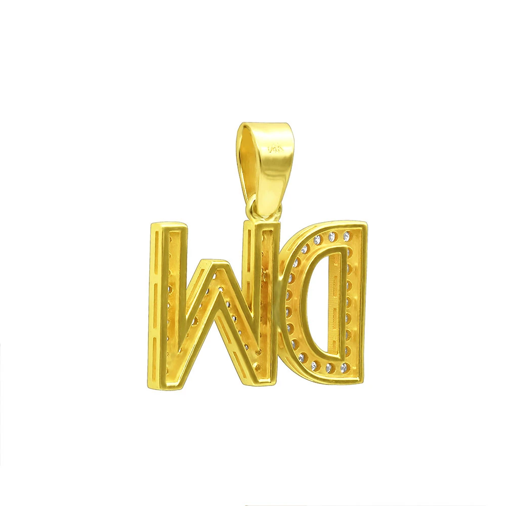 Real Diamond Initial Letters Pendant 14K Yellow Gold 0.6ct 5 Real Diamond Initial Letters Pendant 14K Yellow Gold 0.6ct - Image 5