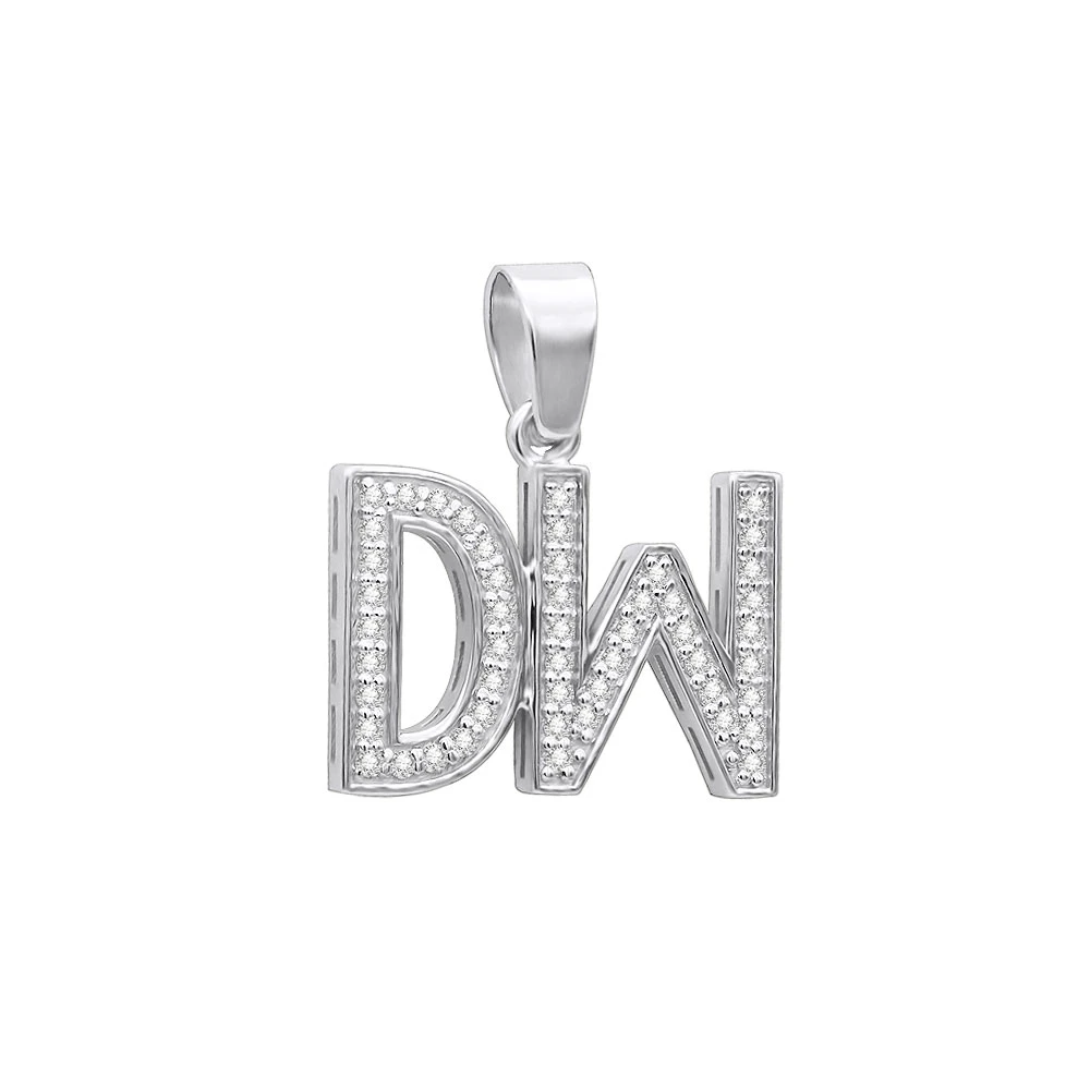 Real Diamond Initial Letters Pendant 14K Yellow Gold 0.6ct 2 Real Diamond Initial Letters Pendant 14K Yellow Gold 0.6ct - Image 2