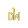 Real Diamond Initial Letters Pendant 14K Yellow Gold 0.6ct