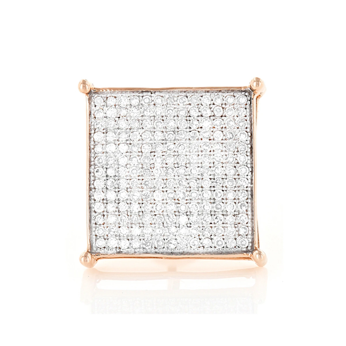 Real Hip Hop 10K Yellow Gold Men's Diamond Oversized Stud Earring 0.6ct 3 Real Hip Hop 10K Yellow Gold Men's Diamond Oversized Stud Earring 0.6ct - Image 3