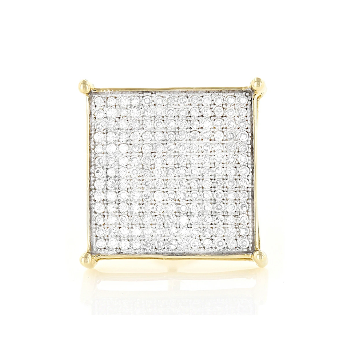 Real Hip Hop 10K Yellow Gold Men's Diamond Oversized Stud Earring 0.6ct 1 Real Hip Hop 10K Yellow Gold Men's Diamond Oversized Stud Earring 0.6ct