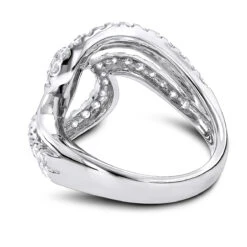 Gold Diamond Wave Right Hand Ring For Women 1.5ct 14K White Gold -Urban Jewels Shop right hand rings gold diamond wave ring for women 16ct 14k backwh