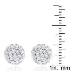 Round Diamond Cluster Earrings 14K White Gold 4.02ct -Urban Jewels Shop round diamond cluster earrings in 14k gold 402ct p 6104 rulerwh