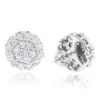 Round Diamond Cluster Earrings 14K White Gold 4.02ct