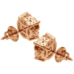 Round Diamond Cluster Stud Earrings 1.61ct 14K Rose Gold -Urban Jewels Shop round diamond cluster stud earrings 161ct 14k gold back rose 20221011 20221027