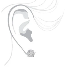 Round Diamond Cluster Stud Earrings 1.61ct 14K Rose Gold -Urban Jewels Shop round diamond cluster stud earrings 161ct 14k gold body white 20221011 20221027