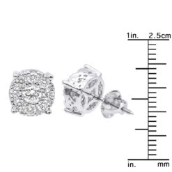 Round Diamond Cluster Stud Earrings 1.61ct 14K Rose Gold -Urban Jewels Shop round diamond cluster stud earrings 161ct 14k gold ruler white 20221011 20221027