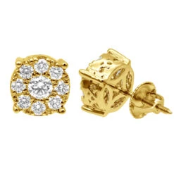 Round Diamond Cluster Stud Earrings 1.61ct 14K Rose Gold -Urban Jewels Shop round diamond cluster stud earrings 161ct 14k gold yellow 20221011 20221027