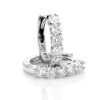 Round Diamond Huggie Earrings Hoops 0.75ct 14K White Gold