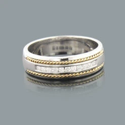 Round Diamond Men's Wedding Band 0.40ct 14K White Gold