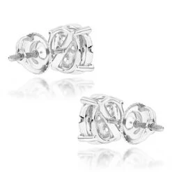 Round Diamond Stud Earrings 1.20ct 14K White Gold -Urban Jewels Shop round diamond stud earrings 140ct 14k gold backwh