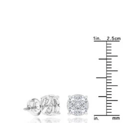Round Diamond Stud Earrings 1.20ct 14K White Gold -Urban Jewels Shop round diamond stud earrings 140ct 14k gold rulerwh