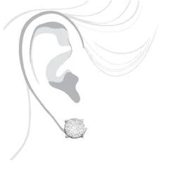 Round Diamond Stud Earrings 14K Rose Gold 0.76ct Pave Cluster Design -Urban Jewels Shop round diamond stud earrings 14k gold 076ct pave cluster design 3