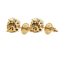 Round Diamond Stud Earrings 14K Rose Gold 0.76ct Pave Cluster Design -Urban Jewels Shop round diamond stud earrings 14k gold 076ct pave cluster design backye