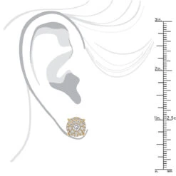 Round Diamond Stud Earrings 14K Rose Gold 0.76ct Pave Cluster Design -Urban Jewels Shop round diamond stud earrings 14k gold 076ct pave cluster design bodye