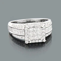 Round Princess Cut Diamond Engagement Ring 1.18ct 14K Rose Gold