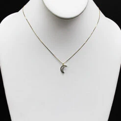 Silver Champagne Diamond Moon Pendant 0.18ct -Urban Jewels Shop silver champagne diamond moon pendant 018ct p 40416bod