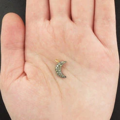 Silver Champagne Diamond Moon Pendant 0.18ct -Urban Jewels Shop silver champagne diamond moon pendant 018ct p 40416box