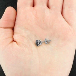 Single 14K White Gold Men's Solitaire Black Diamond Stud Earring 1ct -Urban Jewels Shop single 14k gold mens solitaire black diamond stud earring 1ct 4