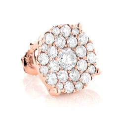 Single Oversized Cluster Men's 18K Rose Gold Round Diamond Stud Earring 2ct -Urban Jewels Shop single oversized cluster mens 18k gold round diamond stud earring 2ct 8