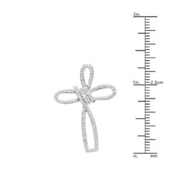 Small 14K Yellow Gold Diamond Cross Pendant For Women Fancy Bow Design 0.36ct -Urban Jewels Shop small 14k gold diamond cross pendant for women fancy bow design 036ct rulerye