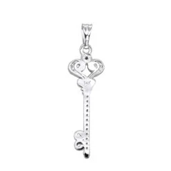 Small 14K White Gold Diamond Key Pendant 0.20ct 9 Small 14K White Gold Diamond Key Pendant 0.20ct -Urban Jewels Shop small 14k gold diamond key pendant 020ct p 7096 backwh
