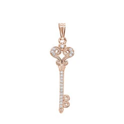 Small 14K White Gold Diamond Key Pendant 0.20ct 8 Small 14K White Gold Diamond Key Pendant 0.20ct -Urban Jewels Shop small 14k gold diamond key pendant 020ct p 7096 ro